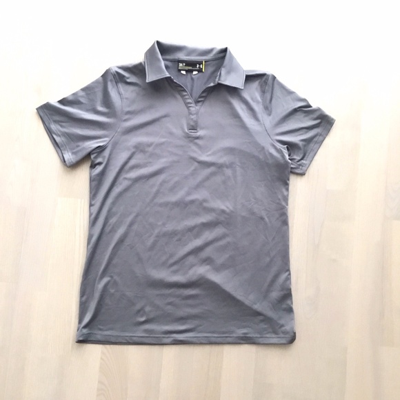 Under Armour Athletic Golfing Grey Cooling Polo Shirt - Picture 2 of 4